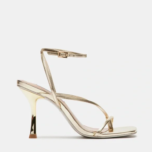 Steve Madden Gold Strappy Heels - Picture 1 of 6